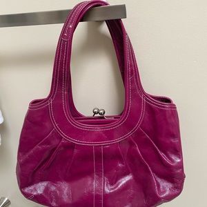AUTHENTIC COACH PATENT FUCHSIA LEATHER PURSE